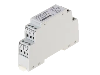 4-track RS-232 bus surge protector mounted on DIN rail
