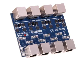 4-kanálový Gigabit Ethernet přepěťový modul, PTF-64-EXT/PoE