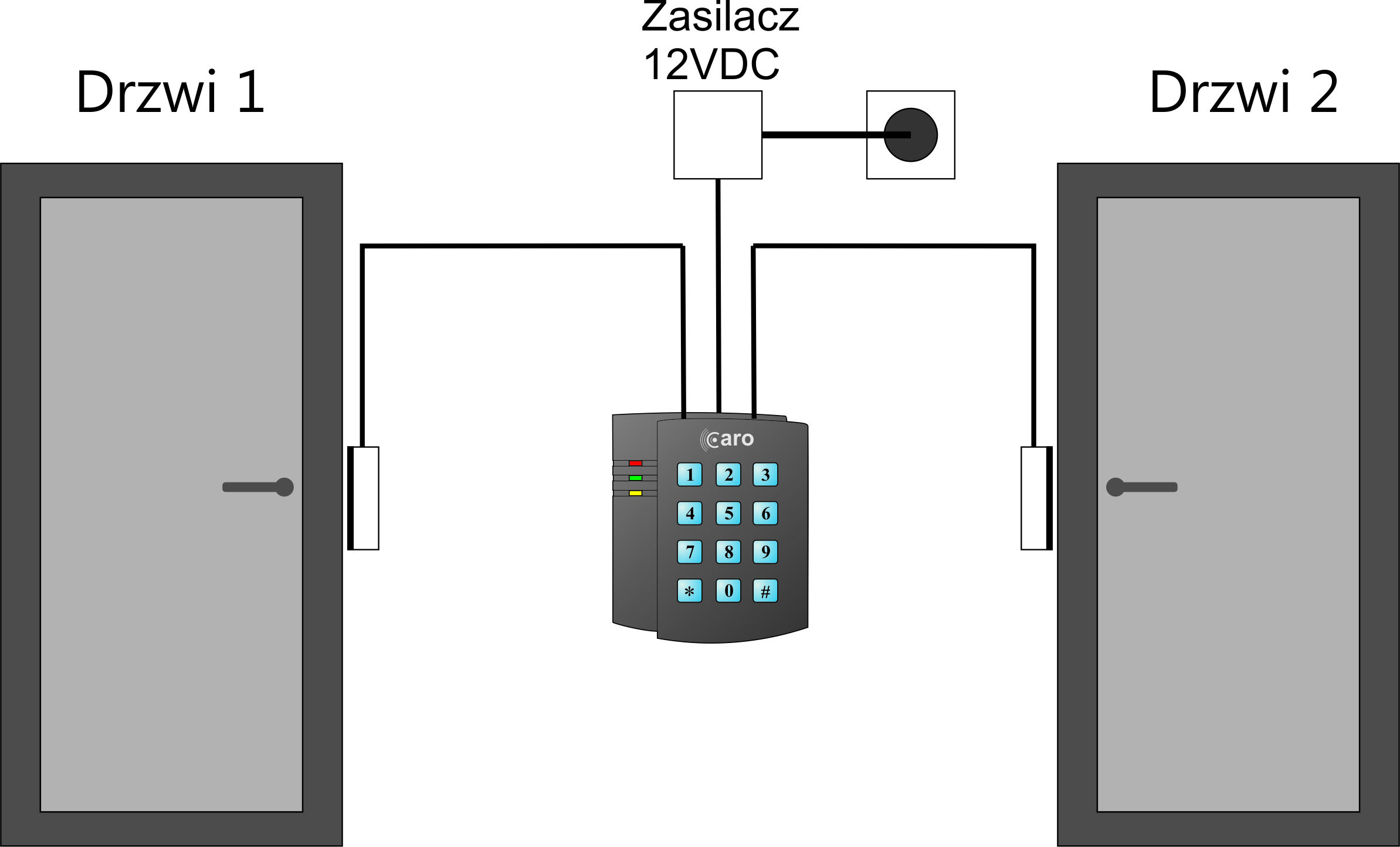 Zamek szyfrowy do dwóch drzwi Caro-K2