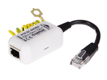 Miniaturowy ogranicznik przepięć do ochrony sieci LAN, PTF-51-ECO/PoE/Micro