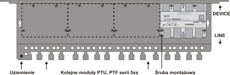 Ogranicznik przepięć LAN panel PTF-54-ECO/InPoE/A