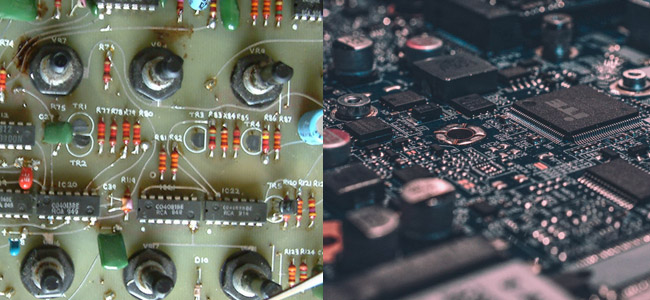 Porównanie pomiędzy elektroniką starą i nowoczesną